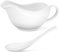 OFFSCH Set Di Salsiera in Ceramica Con Mestolo Ciotola Bianca Per Cani E Gatti Per Natale E Ringraziamento