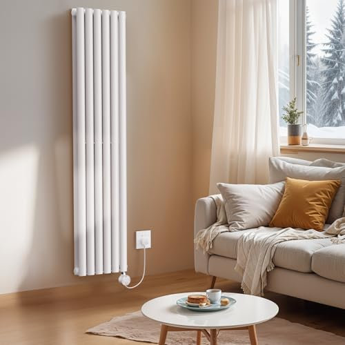 Warmiehomy Oil Filled Radiator, 6 Fins Double Panel Electric Heater, Electric Radiators Wall Mounted, 5 Modes, 7d/24h Timer, Child Lock, WIFI App Control, Touch Screen Adjustable Thermostat, 160*35cm