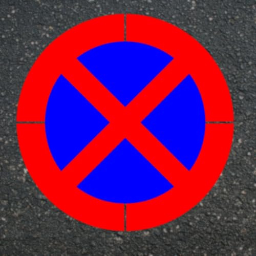 gravurfix Schablone absolutes Halteverbot | Sprühschablone Bodenmarkierung Parkverbot Rot Blau verschiedene Größen 60x60cm, 50x50, 40x40cm