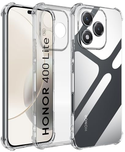 Yenwen Cover per Honor 400 Lite 5G, Anti Ingiallimento Protezione Custodia, [Antiurto di Grado Militare] con Paraurti in Morbido, Crystal Silicone TPU, Trasparente Cover