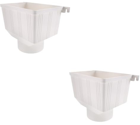 Angoily 2 Stück Umlenker Für Regenwassersammler Dachrinnenumlenker Trichter Drainage Tülle Dachrinnen-fallrohrumsteller Abfluss Regenwasserfass Deflektor Ablaufanschluss Weiß Plastik