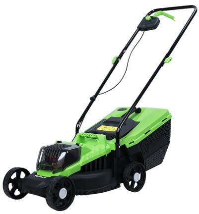 Haibinsuo Lawn Mower,1600w Electric Lawn Mower Riding Lawn Mower Walk-Behind Push Lawn Mowers Lawn Dethatcher With Brushless Motor 30l Grass Tank 12.6 Inches Blade For Greenwork Garden Care UK
