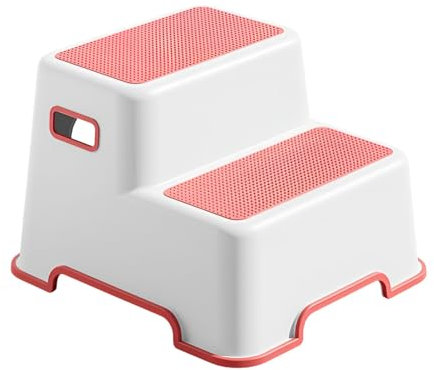 Sgabello Bambini, Scaletta A 2 Gradini Per Bagno, Cucina, Lavandino E Toilette, Sgabello Per Bambini, Antiscivolo, 34x30x23cm