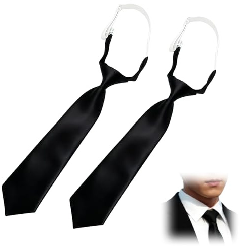 Krawatten Damen,2 Stücke Schwarze Krawatten für Damen Verstellbare JK Uniform Krawatte, Schmale Lange Krawatte für Mädchen und Jungen, Perfekt für Schule, Cosplay, Hochzeit und Büro