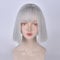 Kurze Gerade Bob Perücken Für Frauen Mädchen Blunt Cut Natural Jk Sweet Perücke Für Den Täglichen Verschleiß Cosplay Parteien Und Lolita Harajuku (Silber Weiß)