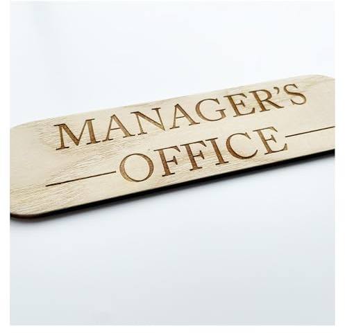 Office Business Home - Stick On - Self Adhesive - Wooden Door Signs (Manager's Office)