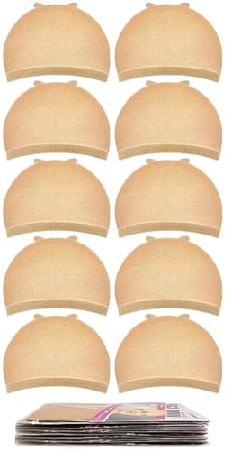 Wig Cap Perückenkappe, Nylon, elastisch, atmungsaktiv, unsichtbar, for Spitzenperücken, Nylonstrumpf, Perückenkappe, for den Alltag, Urlaub, Unisex(Light Brown 4Pcs)