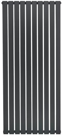 Flat Single Column Radiator 1600mm x 700mm Modern Designer Single Panel Central Heating Heater Matt Anthracite Grey Carbon Steel Vertical Kitchen Living Room FREE Cleaning Brush Fixing Kit & Brackets