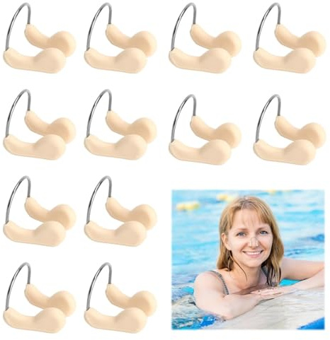 12 Piezas Pinzas para la Nariz, Nariz Clip de Natación, Tapones de Nariz de Silicona, Pinza de Nariz para Natación Unisex Impermeable Silicona Clip Pinza Nariz Natación para Principiantes Nadadores