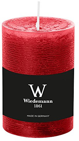 durchgefärbte Stumpenkerzen (H x Ø) 100 x 68 mm, Farbe Rubin Rot, mit ASF zum Abbrandschutz, Wiedemann Marble Kerzen, Advent, Adventskranz, Weihnachten, Dekoration, Event