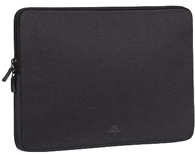Rivacase 7703 Laptophülle 13,3-14 Zoll, Schwarz | Laptophülle für Notebook und MacBook, wasserabweisend, für Arbeit, Uni und Reisen