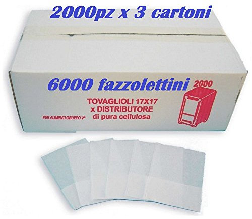 6000 pezzi Tovaglioli bar 17x17 per dispenser Scatola tovaglioli monovelo per alimenti bar gastronomie pasticcerie