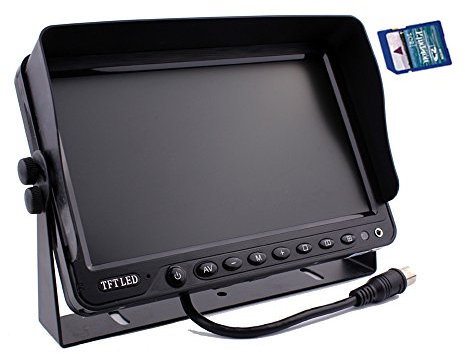 CAMSLEAD 9 inch TFT-LCD Digital Monitor Build-in DVR Recorder with Quad Split Screen for Rear View Camera System Applied to Car Camera Monitor System for Truck Van Caravan Trailers Camper RV ZHIREN