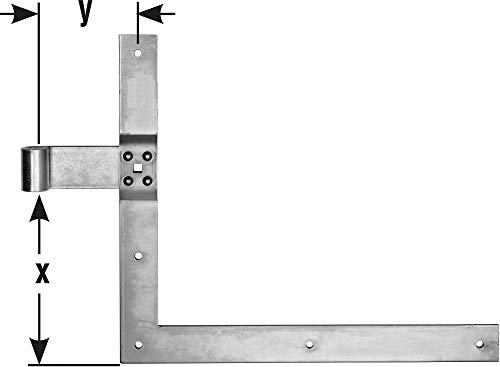 Pollmann®Baubeschläge Winkelband Rolle Ø 16 mm, 400 x 600 mm, hell verzinkt, 1 Paar