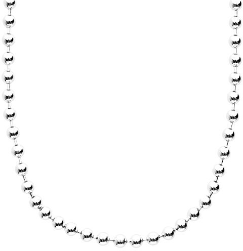 .iced-out. Sterling 925er Silber Bling Kugelkette - BALL 4mm - 80cm