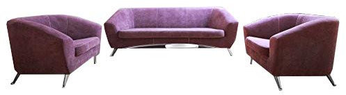 mb-moebel Polstergarnitur Sofa 3er & 2X Sessel 3-1-1 Möbel Set Violett Novum 311