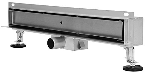 FALA Brick Duschrinne mit Wandablauf befliesbar, Komplettset mit Bodenbefestigung (60 cm)