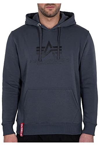 Alpha Industries Basic Hoody Kapuzensweat für Herren Greyblack/Black