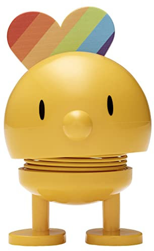 Hoptimist Baby Bumble Rainbow, Wackelfigur & Glücksbringer Skandinavisch, Wohnzimmer & Schreibtisch Deko, Büro Gadget, Tolle Kleine Geschenke, 4,5 x 5,8 x 8,7, Gelb