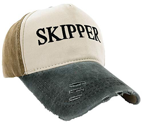 MFAZ Morefaz Ltd Kapitänsmütze Mütze Army Baseballmütze Damen Herren Cap Captain,Crew,Pirate (Skipper Graphite Peak)