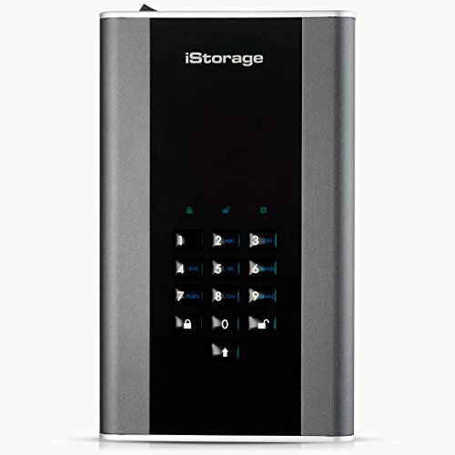 iStorage diskAshur DT2 16 TB - Secure Encrypted Desktop Hard Drive - FIPS Level-2 - Password protected - Dust/Water Resistant