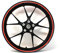 Felgenrandaufkleber Felgenrand Stripes Breite 7mm Neon mit Montagetool 16 17 18 19 Zoll Zubehör für Auto Motorrad Felgen Aufkleber (Neon Rot)