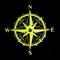 ERREINGE STICKER PRESPAZIATO GIALLO FLUO 15cm - Bussola Rosa dei Venti Barca Mare - Adesivo Decal Decalcomania Vinile Murale Laptop Auto Moto Casco Camper