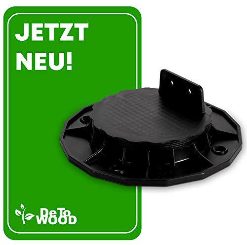 DeToWood Stelzlager höhenverstellbar I für Terrassendielen-Unterkonstruktion I Stellfüße-Terrassenlager I Größe 20x Stelzlager 18-32 MM