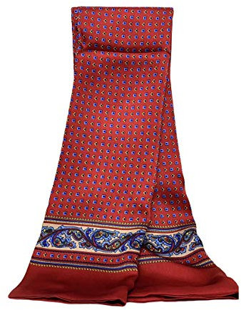 UK_Stone 100% Seide Paisley Blumen Halstuch Herren Schal (Paisley # 8 Rot)