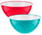 Homeshopa Large Salad Bowl Set of 2, Unbreakable & Lightweight Reusable Plastic Serving Bowls, Microwave, Dishwasher & Freezer Safe, BPA Free Kitchen Tableware Big Mixing Bowls, 25 cm (Pink & Blue)