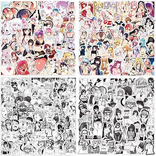 200 Stück Anime-Aufkleber, Vinyl, wasserdicht, für Erwachsene, niedliche Sortimentspackung für Laptop, Hydroflasche, Computer, Skateboard, Fahrrad, Gepäck, Aufkleber