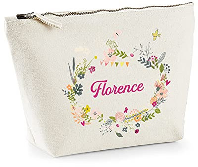 SB16 Trousse personnalisée en coton Bio Couronne Prénom, marquage prénom, existe en 2 tailles, trousse de toilette, prénom, cadeau anniversaire, cadeau femme, trousse bijoux, cadeau personnalisé