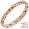 Bracelet Femme Acier Inoxydable Or Rose avec Cristaux Blancs