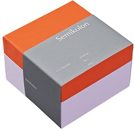 Semikolon 364872 Aufbewahrungsbox Cutting Edge L – 23,9 x 23,9 x 16,1 cm – Geschenkbox – orange-lila tangerine lavender