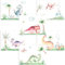 CreativeRobin Dino Poster-Set I Niedliche Babyzimmer Deko