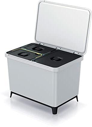 Recycling-Sortiersystem 2x10L + 1x23L weiß Farbe KEDEN