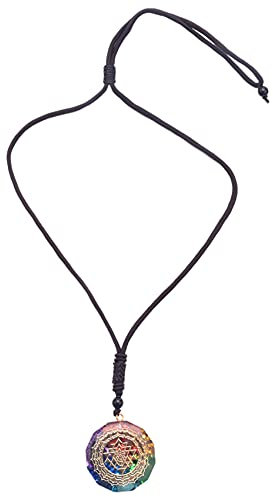 Skyverty Orgonit Anhänger Yantra Halskette, Heilige Geometrie und Gebet Halskette