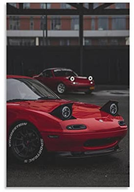 JDM Auto Poster für Mazda MX5 Miata Racing Car Sport Car Supercar Poster Dekorative Malerei Leinwand Wandposter und Kunstbild Druck Moderne Familie Schlafzimmer Dekor Poster