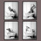 Martin Kench 4er Schwarz-Weiß Poster Set, Badezimmer Bilder Tiere in der Badewanne Modern Wandbilder Leinwandbilder Wanddeko Bilder für Badezimmer (21x30cm)