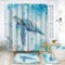 NEWSUYAA 4 Piece Sea Turtle Shower Curtain Bathroom Set，Teal Underwater Seaweed Seashell Curtain w/ Bath Rugs Toilet Seat Cover，Marine Animals Teal Ocean Shower Curtains w/ Hooks (Teal)，72 inch