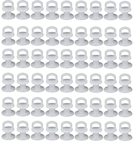 Glisseur pour Rail Rideau Glisseurs, 60pcs Coulissant Crochet de Rideau Rail Glisseur, Patins à Rideaux pour Rail à Rideaux Glissement Draperie Rail Curseur pour Rideau de fenêtre Porte Rideau