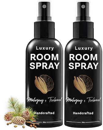 605 Products - Espray ambientador de lujo para habitación, espray ambientador a base de aceite esencial para dormitorio, baño, fragancia de habitación de larga duración (paquete de 2, madera de teca