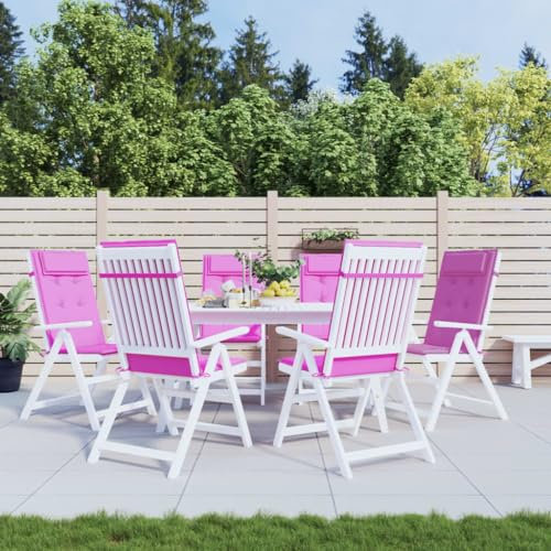 Annlera 6 STK. Rosa Hochlehner-Auflagen Oxford-Gewebe Sitzauflage Stuhl Stuhlauflagen Hochlehner Sitzauflagen Hochlehner Gartenstuhl Auflage GartenmöBel Auflagen Gartenstuhl Kissen