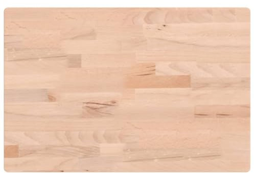 vidaXL Waschtischplatte, Multifunktional Arbeitsplatte mit 4 abgerundeten Ecken, Waschtischkonsole Tischplatte für Badezimmer, Holzplatte Platte Badmöbel, 60x40x2,5 cm Massivholz Buche