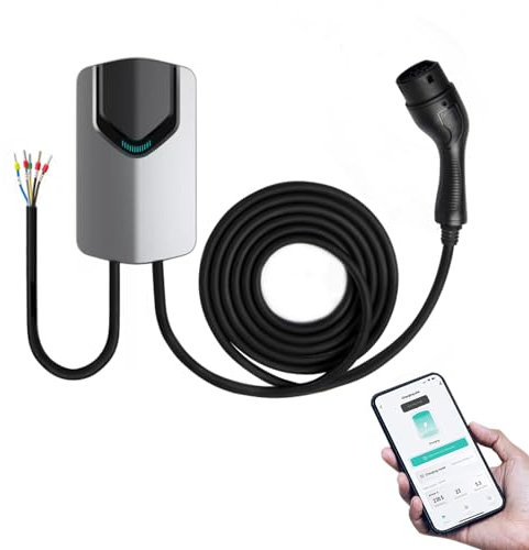 EV Ladegerät 11KW, Wand Ladekabel Elektroauto, Dreiphasig 16A, Typ 2 Ladegeräte IEC 62196-2 für Elektroauto & Hybrid, mit 2 RFID Karten, Wasserdicht