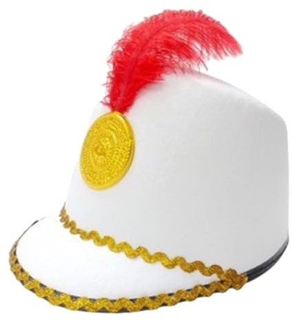 Band Major Hut mit Feder Kostümhut für Cosplay, Bühnenaufführung, Erwachsene