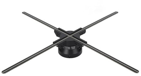 Ventola con Ologramma 3D, Macchina Pubblicitaria WiFi con Ventola con Ologramma da 23,6 Pollici con 720 Perline LED, Display per Proiettore Olografico Animato per Negozi, (Spina