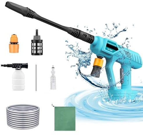 3 In 1 Nozzle Cordless Pressure Washer, Compatible with Makita 18V BL1850, Lightweight Cordless Jet Wash Car Washer, Water Pump 5M Hose (No Battery)