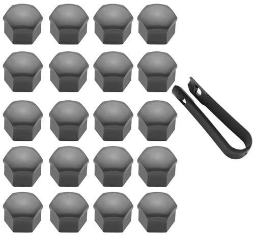 GTFRFD 20 Pezzi Copridado Ruota,per Opel Corsa 2014-2023 Dado Tappo Antifurto Cover Copri Bulloni Pneumatici con Strumenti Bloccaggio,B 17mm
