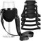 Drink Holder 4pcs Wine Glass Holder Necklace 7.9'' Fabric Comfortable & Portable Wine Glass Holder with Adjustable Strap 19-38'' Drink Holder for Picnic Wedding Party, Medium